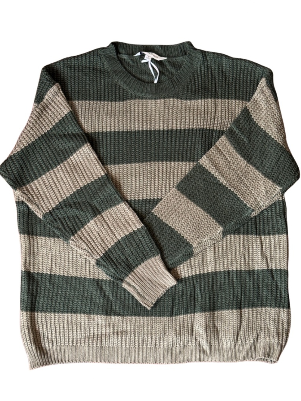 SHADES OF GREEN COLOR BLOCK KNIT SWEATER SIZE MEDIUM - NWT - Picture 13 of 13